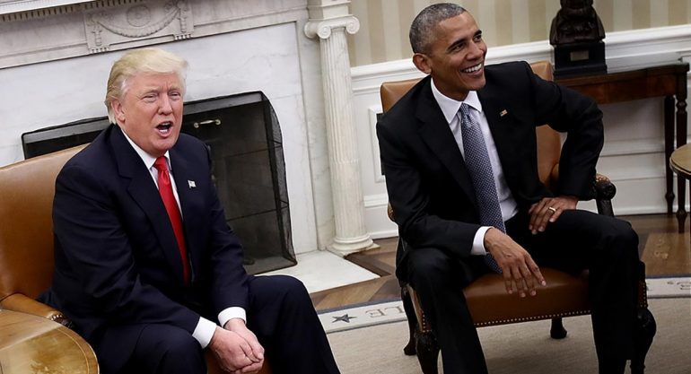 Barack Obama recibe a Donald Trump en la Casa Blanca