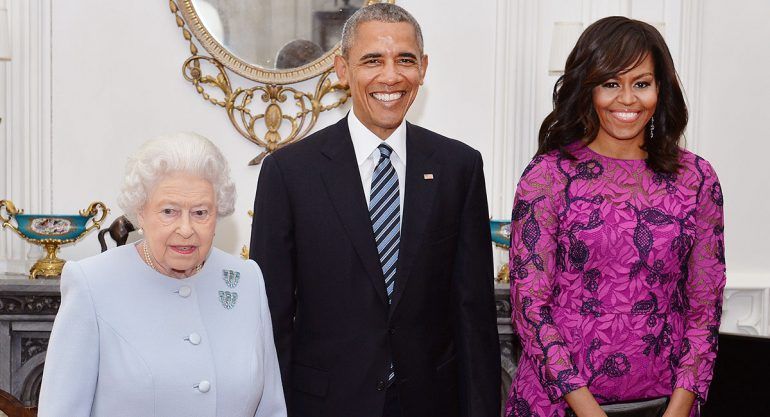 Los Obama visitan a la Reina Isabel II